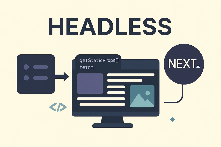 Illustration du concept de site headless avec Next.js.